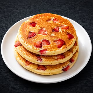 Strawberry Pancakes on a Platter  